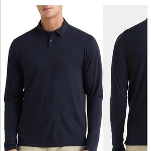 Trek Stretch Merino Wool Long Sleeve Polo Shirt
